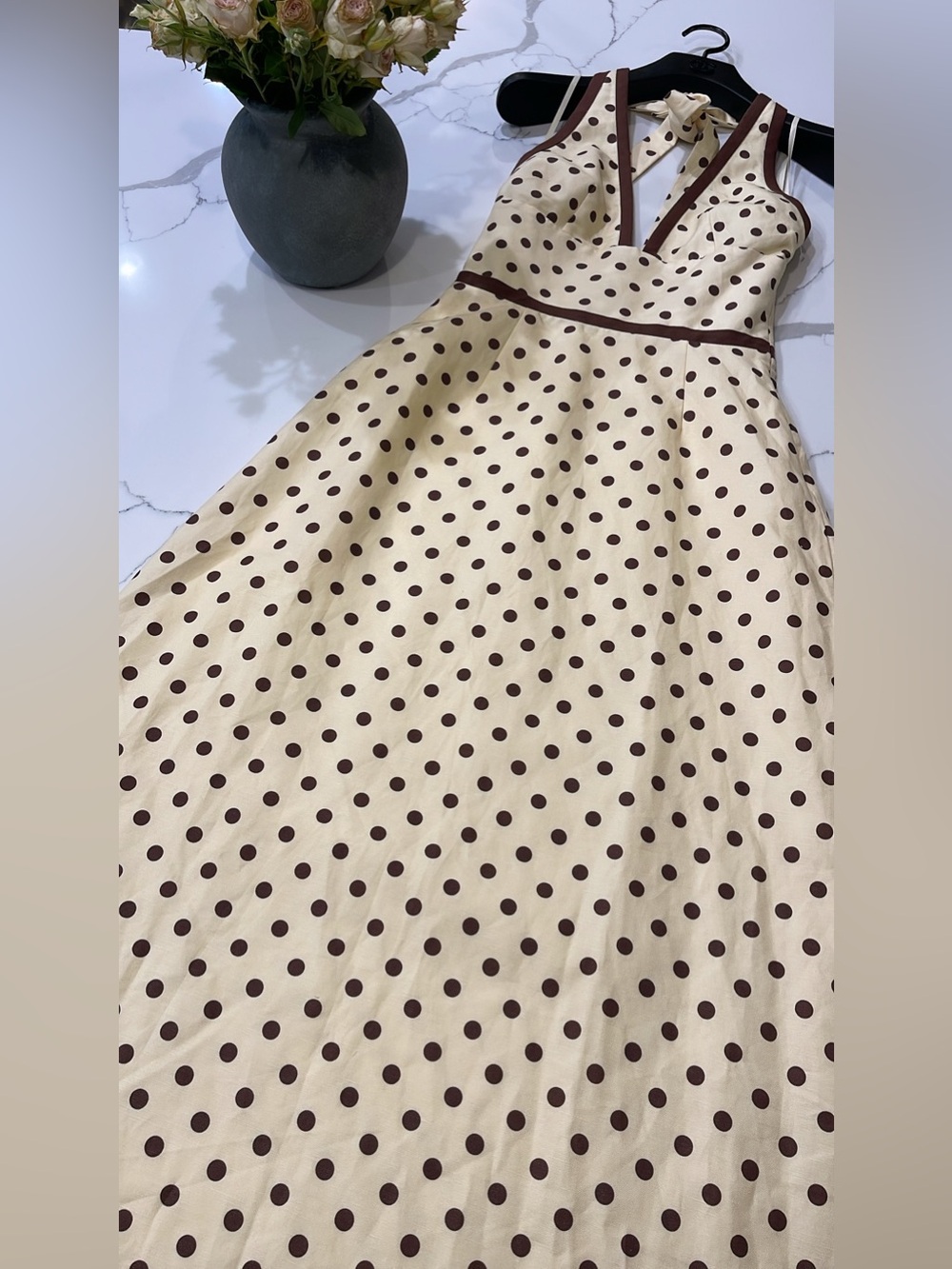NEW Posse Bowie Plunge V Neck Polka Dot Midi Dress Size XS - Picture 13 of 16